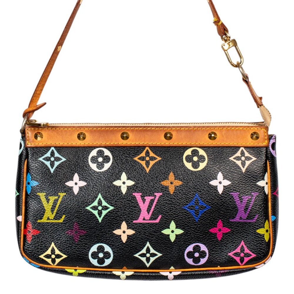 LOUIS VUITTON X TEKESHI MURAKAMI VINTAGE 2004 BLACK MULTICOLOR POCHETTE